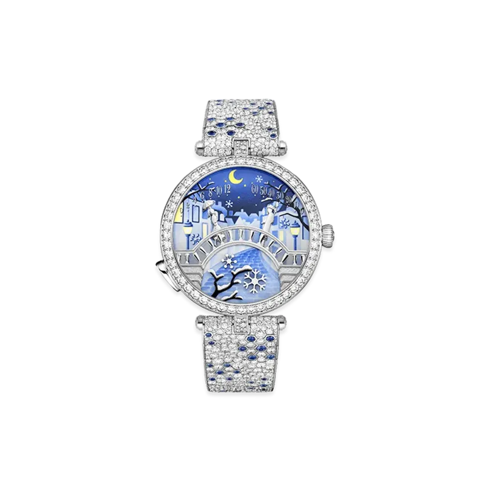 Van Cleef & Arpels Lady Arpels Pont des Amoureux Hiver watch "18K White gold/Sapphire/Diamond"