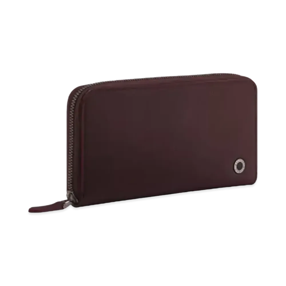 BVLGARI Bvlgari Man Zipped Wallet "Fudge Amethyst Brown/Mustard Amber"