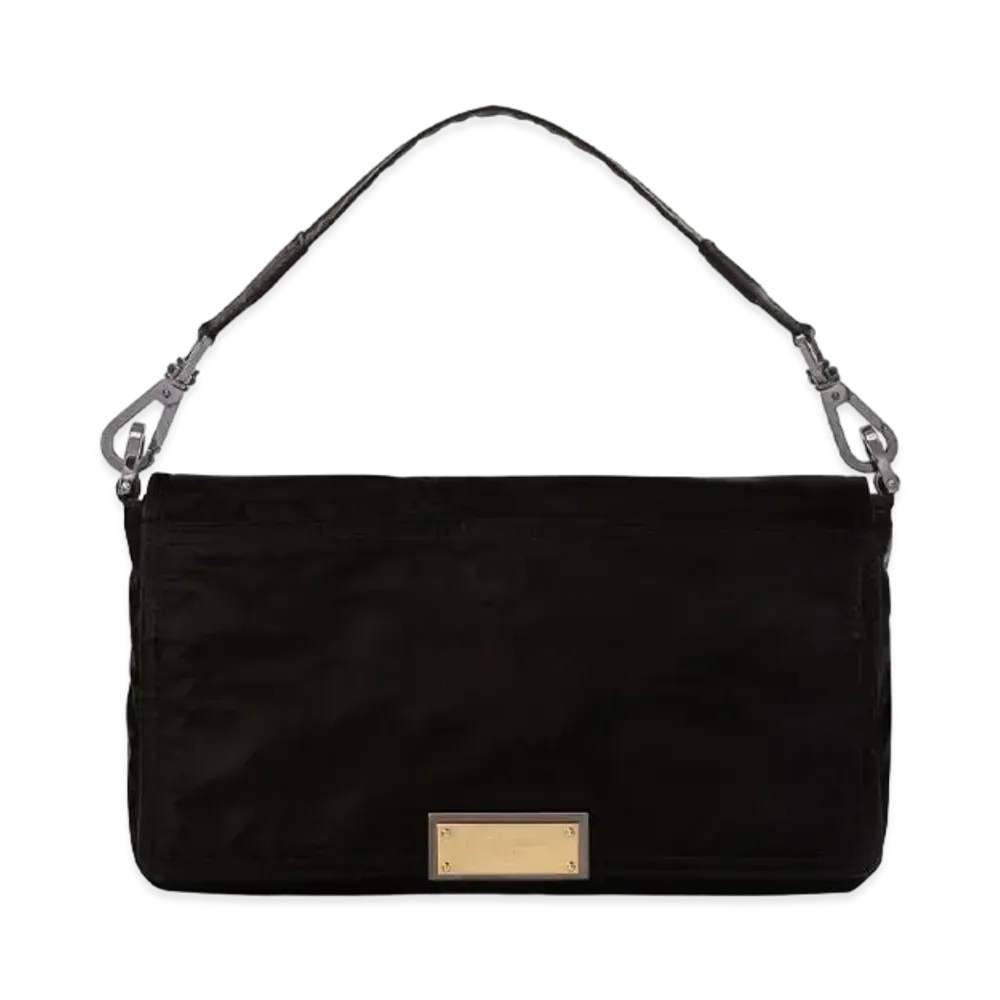 Dolce&Gabbana Sicily Dna Black Crossbody Bag Nylon Logo Plate "Black"