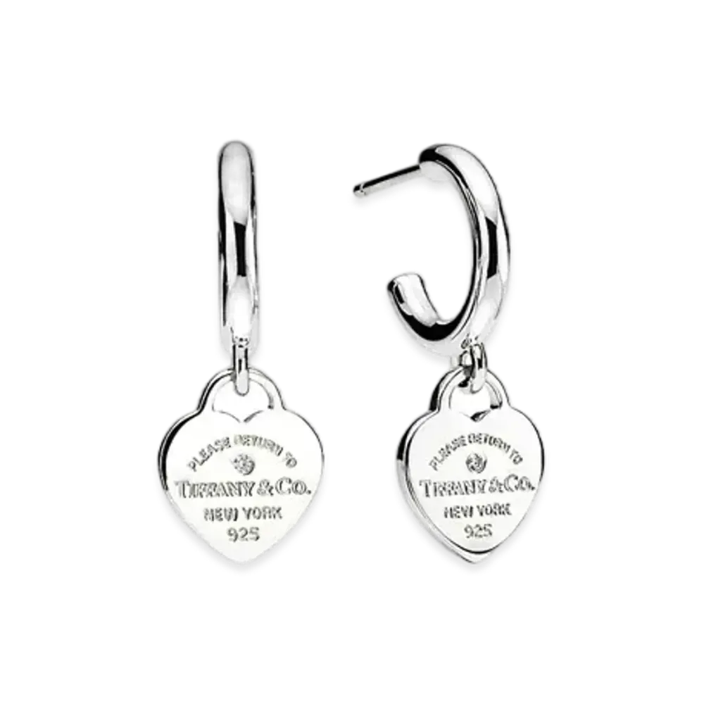 Tiffany & Co. Return to Tiffany Hoop Earrings Mini Diamond "Silver"