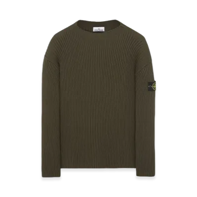 Stone Island 538C2 Full Rib Wool Knitted Sweater - 23FW "Olive Green"