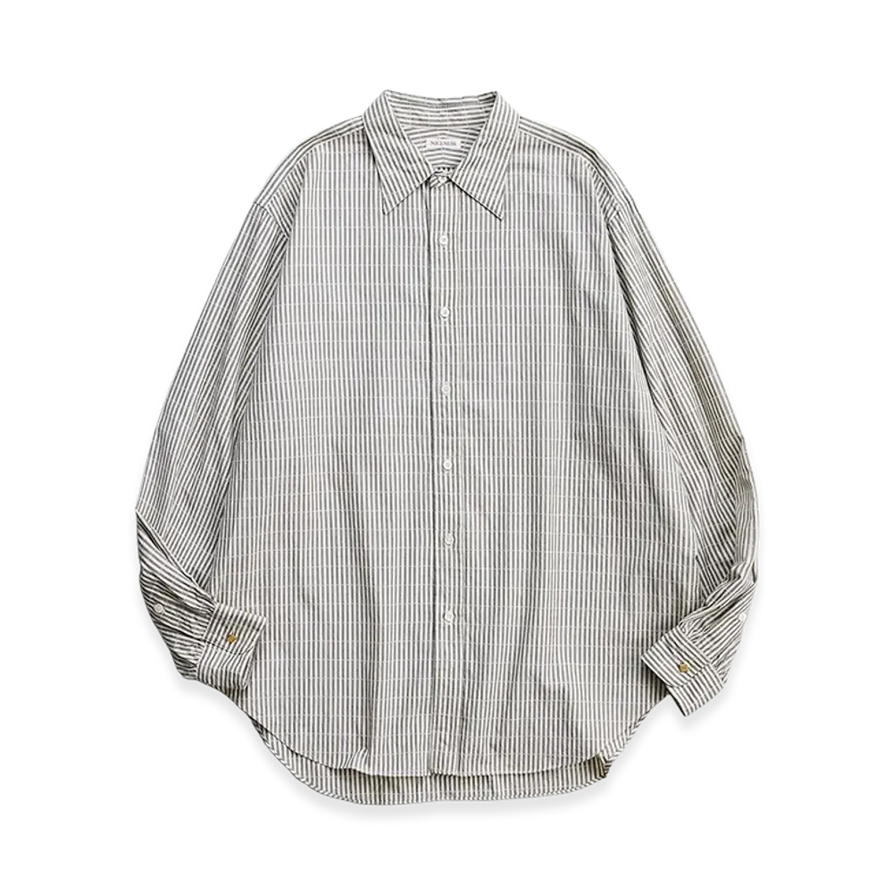 NICENESS Clement Dobby Stripe Regular Collar Dress Shirt "Blue"