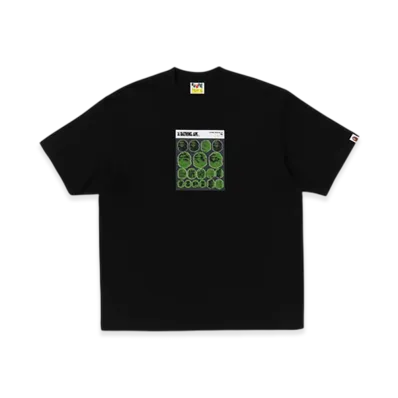 A BATHING APE Bape Sticker Graphic Relaxed Fit Tee "Black"