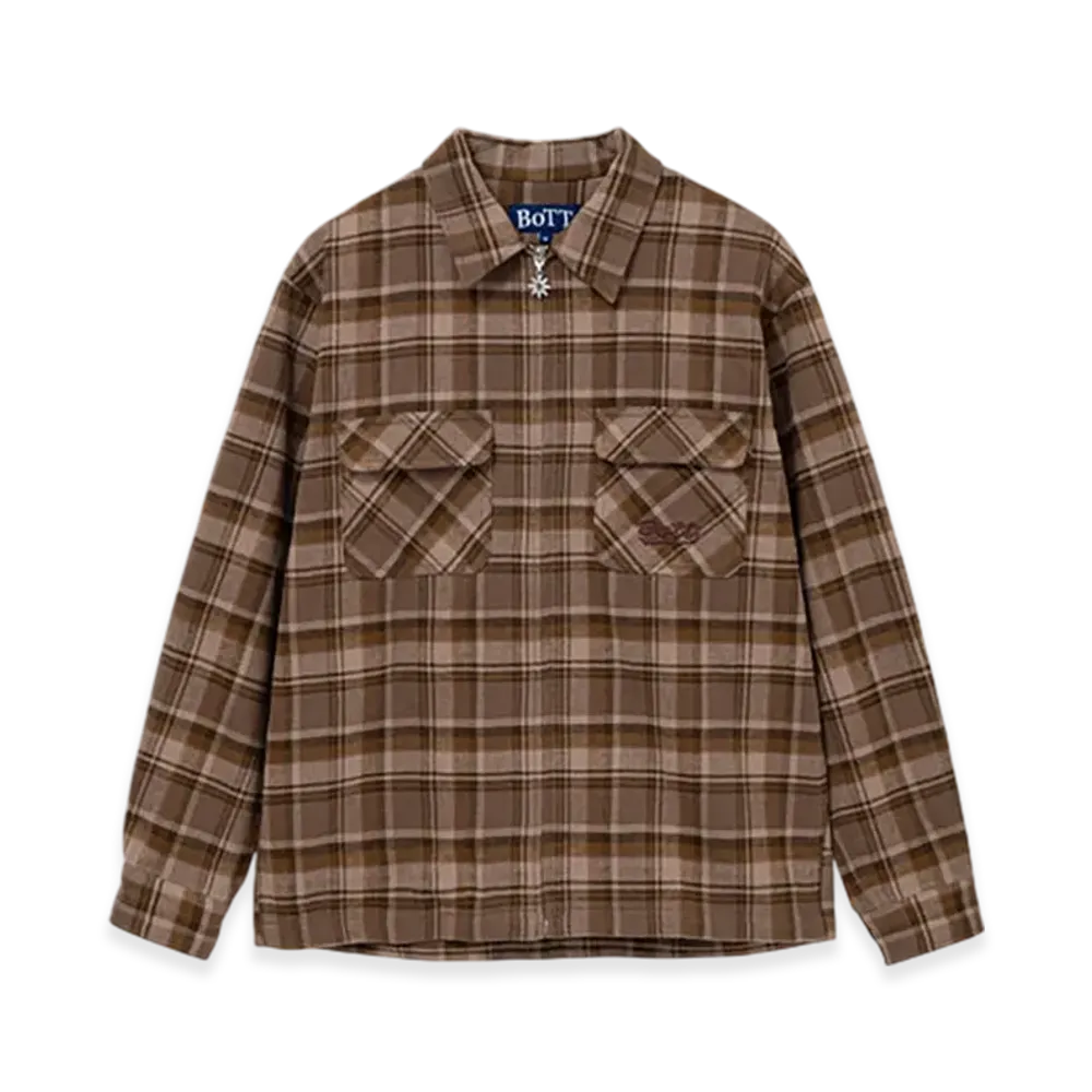 BoTT Zip-Up Flannel Shirt "Brown"