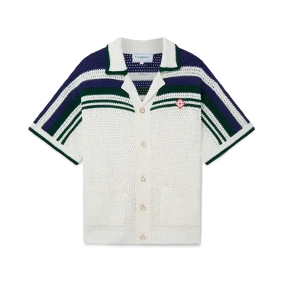 Casablanca Crochet Tennis Shirt Men's"White"