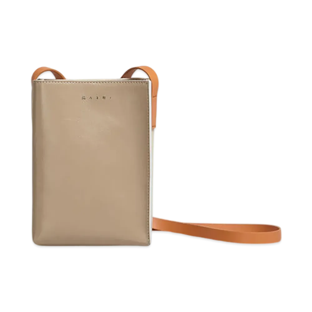 MARNI Leather Museo Soft Nano Bag "Grey Green/Canyon"