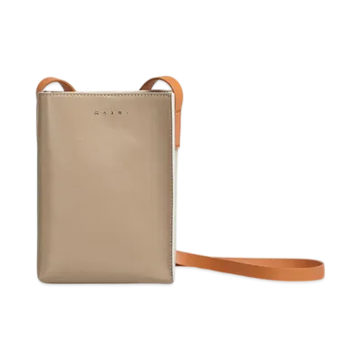 MARNI Leather Museo Soft Nano Bag "Grey Green/Canyon"