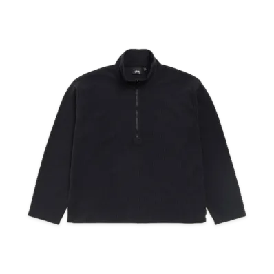 Stussy Half Zip Thermal Mock Neck "Black"