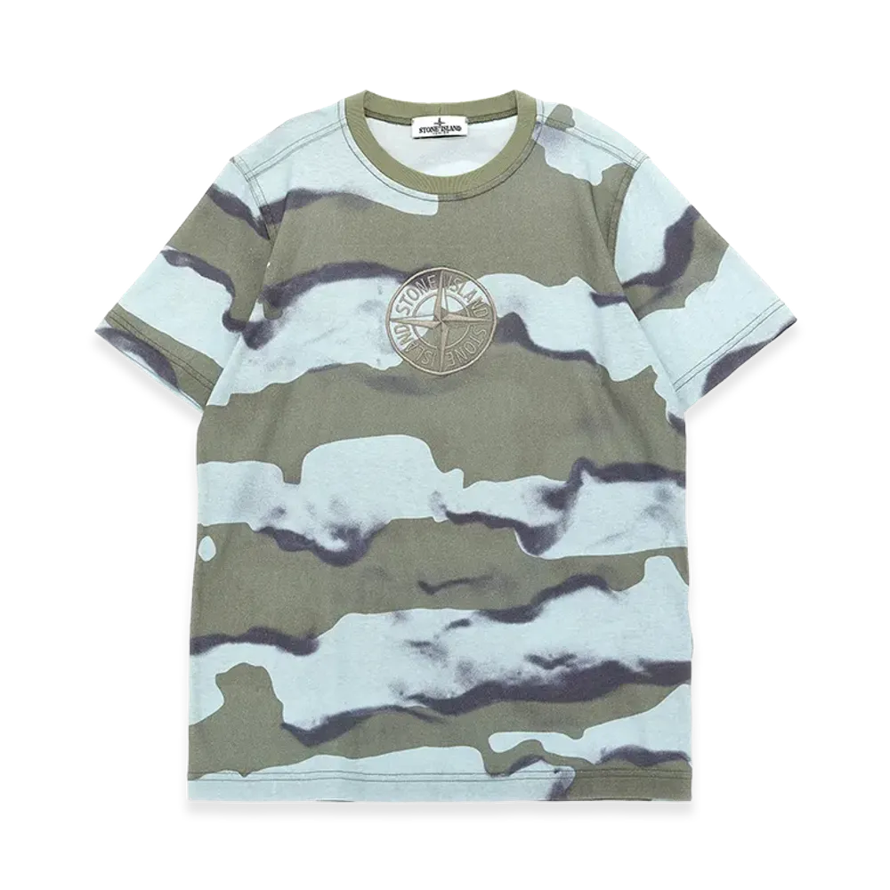 Stone Island Kids Logo Embroidery T-Shirt "Light Blue"