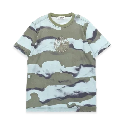 Stone Island Kids Logo Embroidery T-Shirt "Light Blue"