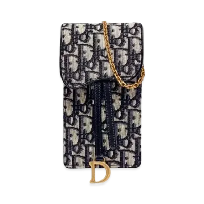 Dior Saddle Vertical Pouch Dior Oblique Jacquard "Blue"