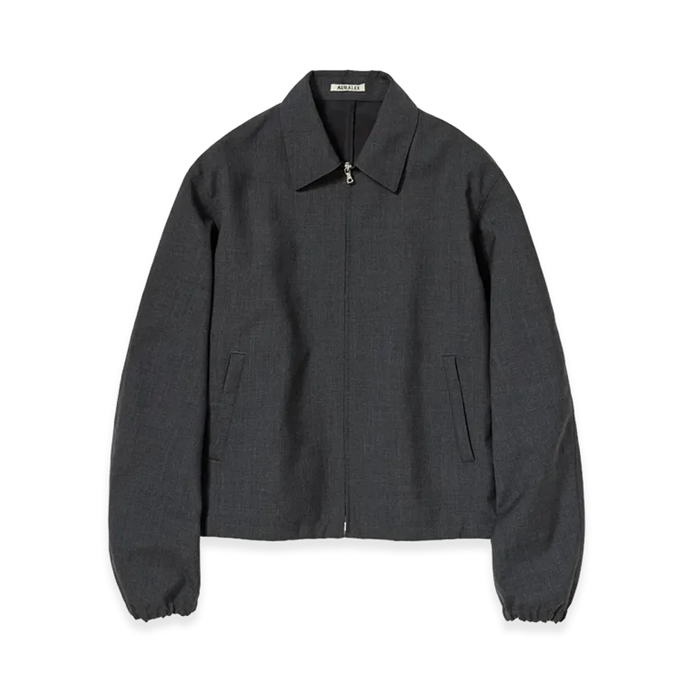 AURALEE Bonded Tropical Wool Zip Blouson "Top Charcoal"