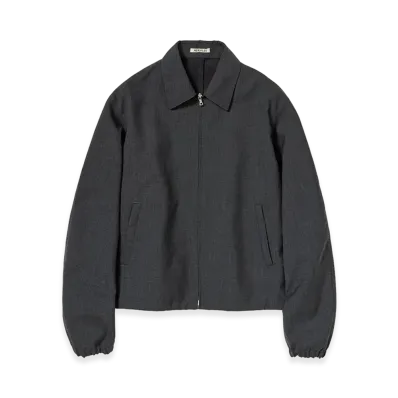 AURALEE Bonded Tropical Wool Zip Blouson "Top Charcoal"