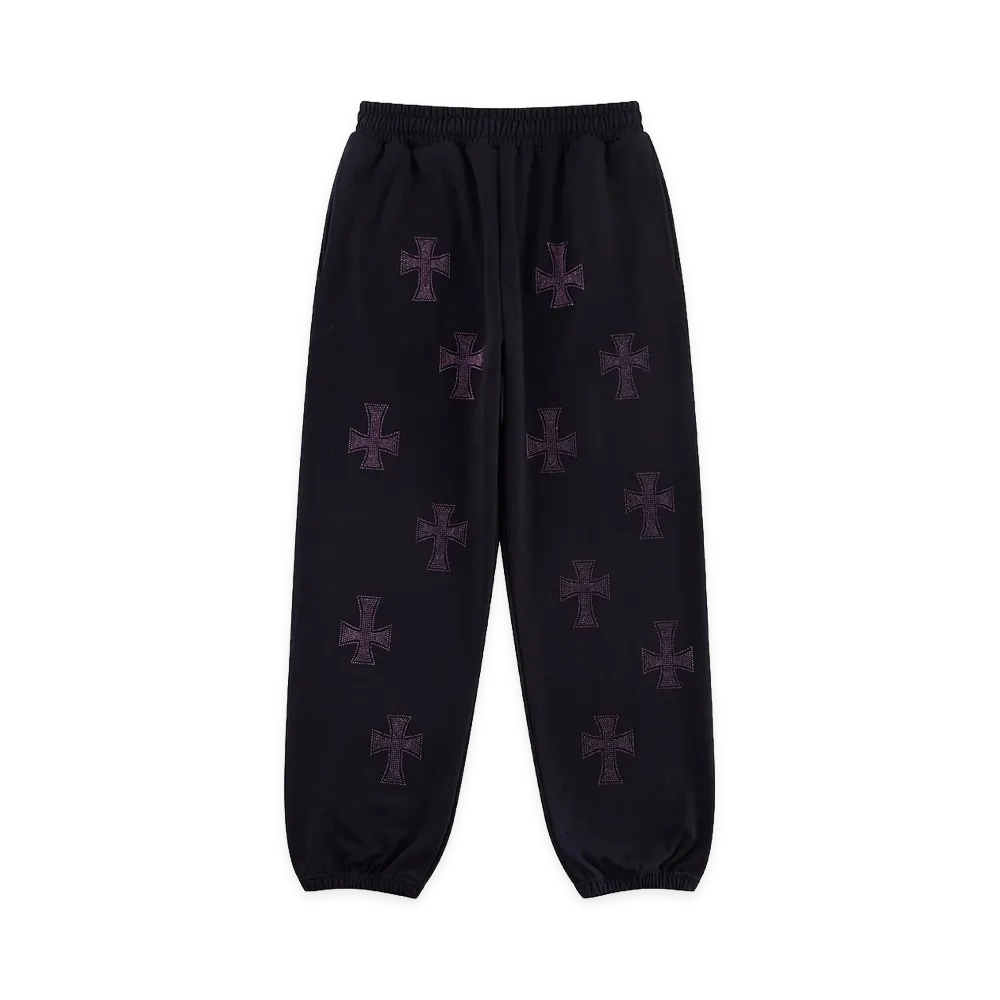 Unknown London Cross Rhinestone Jogger"Black/Purple"