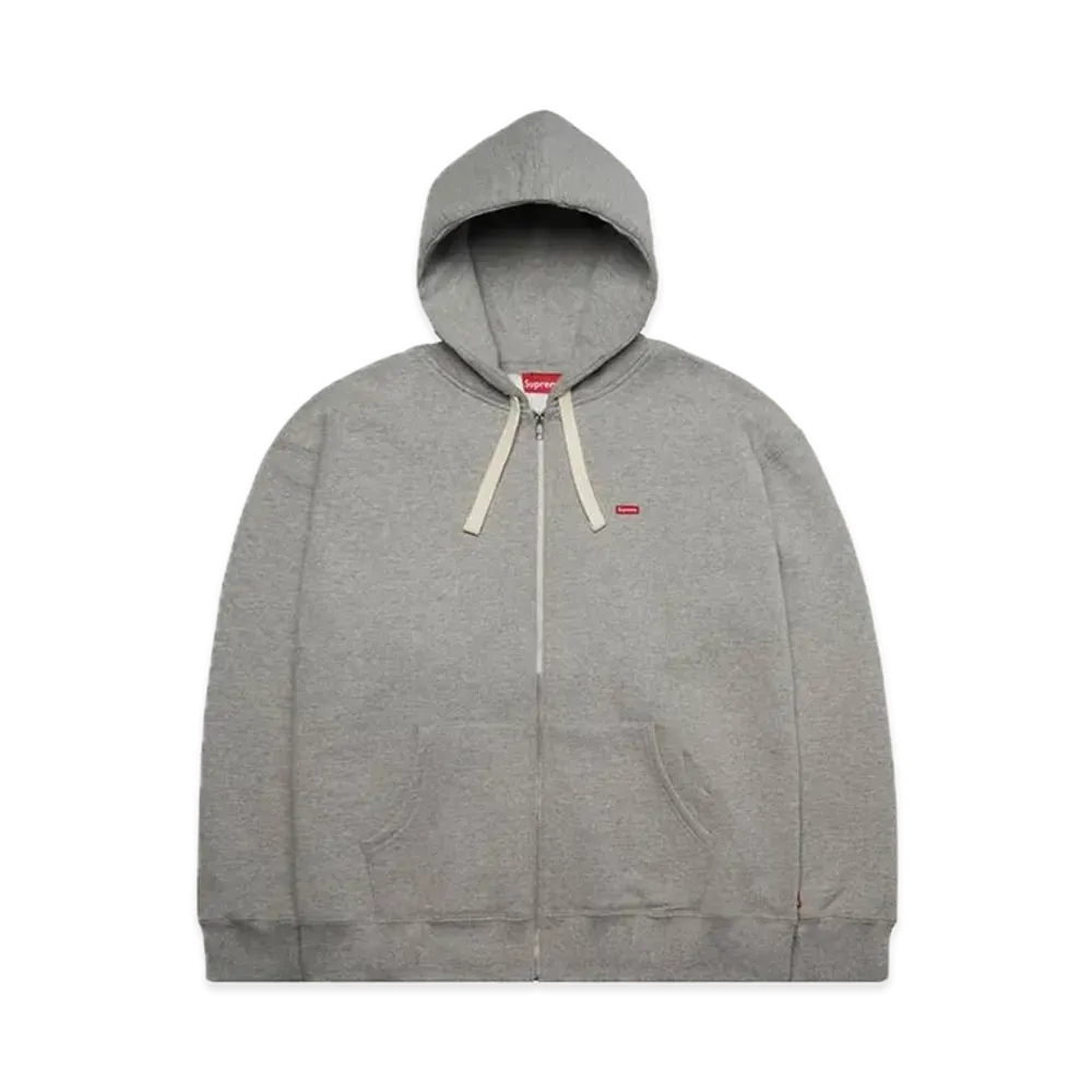 Supreme Small Box Drawcord Zip Up Hooded Sweatshirt "Heather Grey"