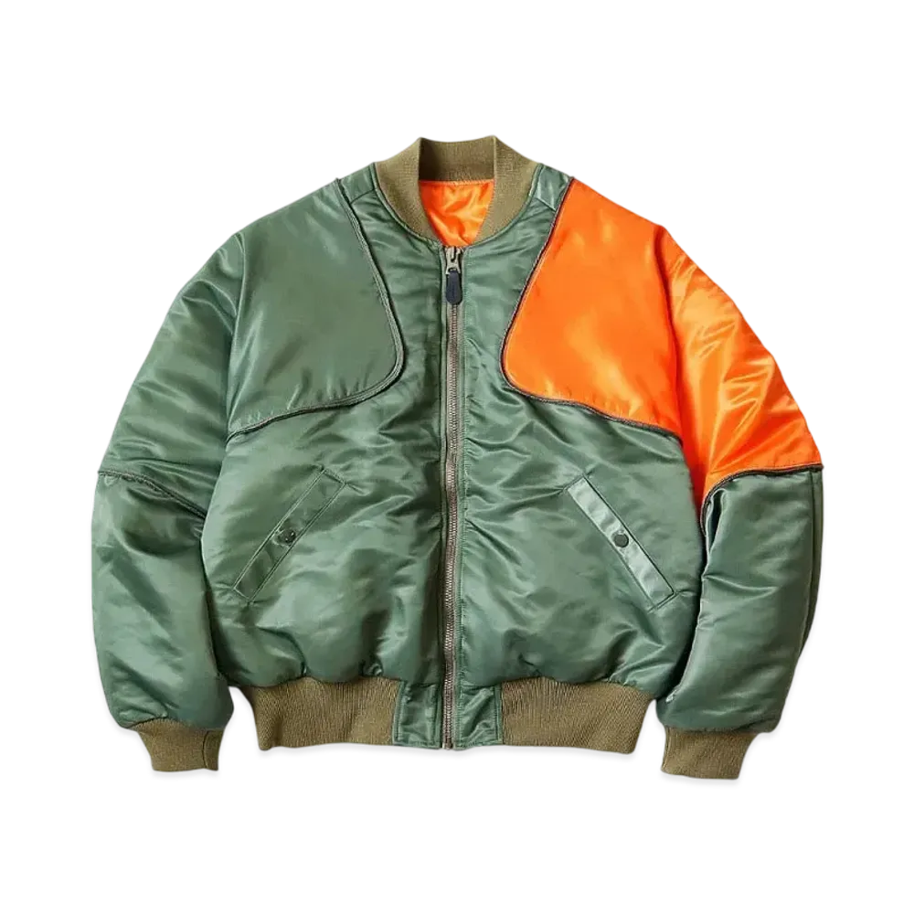 KAPITAL Ma-1 Nylon Sham Bomber Jacket "Khaki"