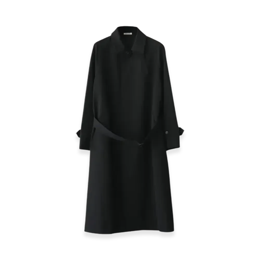 AURALEE Wool Max Canvas Soutien Collar Coat "Black"