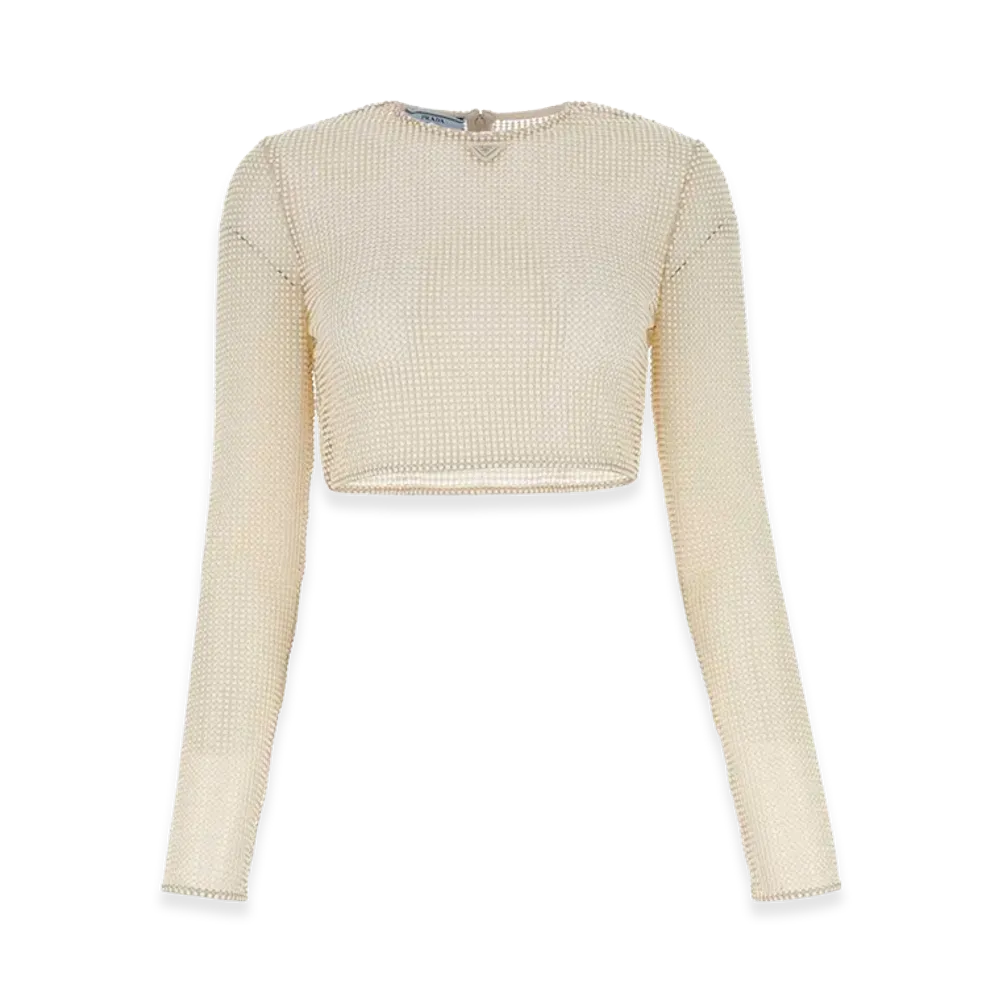 PRADA Women's Beads Top "White"