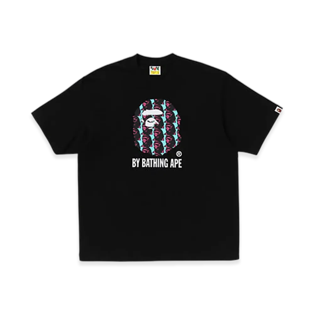 A BATHING APE Ape Head Pattern By Bathing Ape Relaxed Fit Tee "Black"