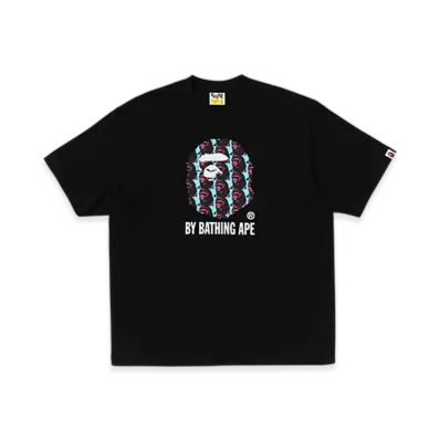 A BATHING APE Ape Head Pattern By Bathing Ape Relaxed Fit Tee "Black"
