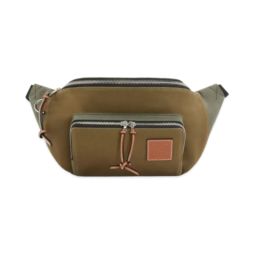 LOEWE Xl Bumbag In Canvas "Khaki Green"