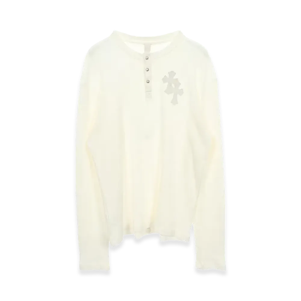 Chrome Hearts Y Not Leather Cross Patch Waffle Cut and Sew "White"