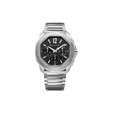 BVLGARI Octo Roma Chronograph Watch "Silver/Black"