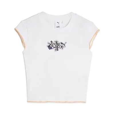 PUMA x X-Girl Ribbed Slim Short Sleeve Tee "Puma White"