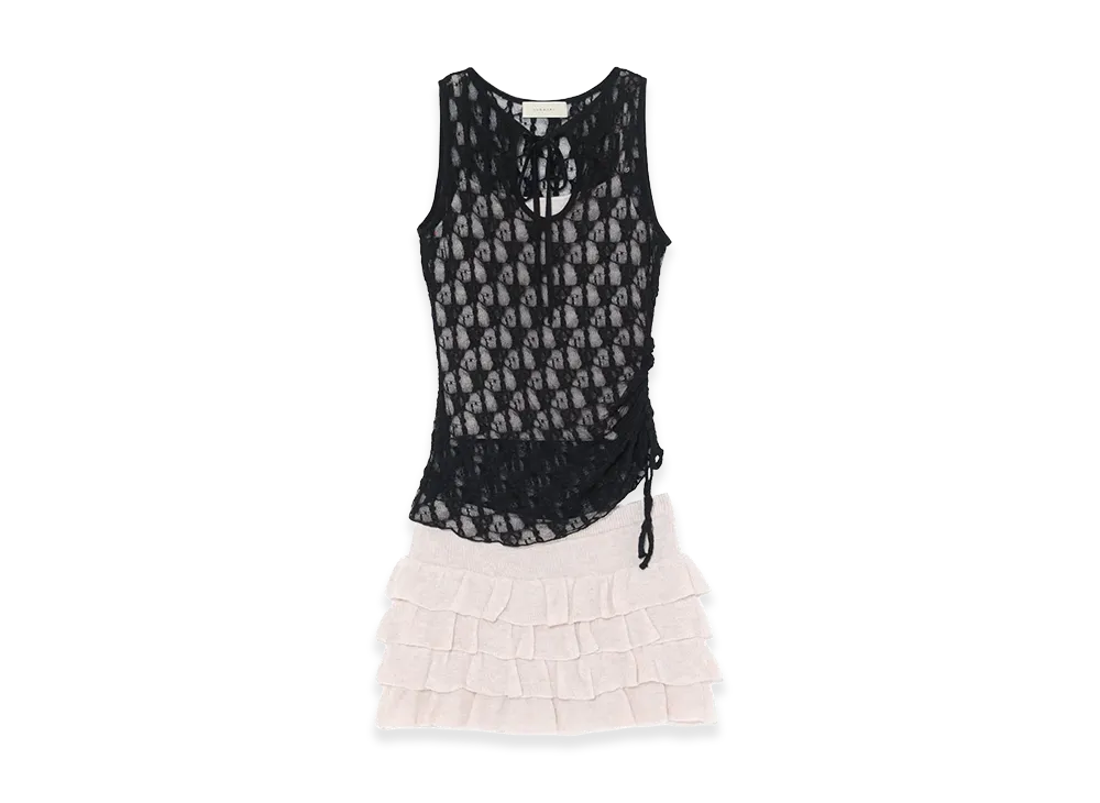 ANDMARY Women's Sofia Lace Ribbon Set Up "Black"