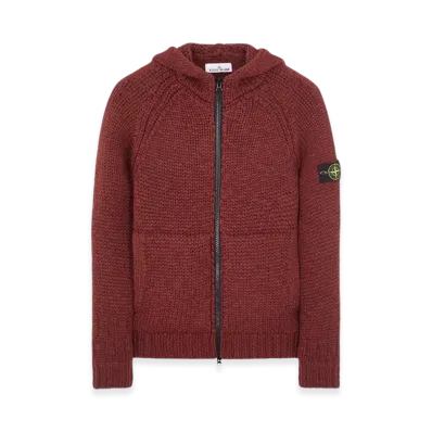 Stone Island 544D4 Handmade Feel Hooded Knit Cardigan - 23FW "Chestnut Brown"