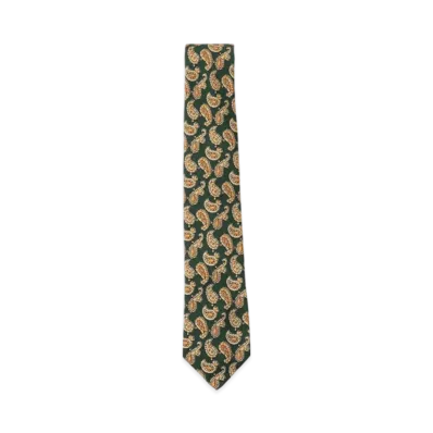 BEAMS Silk Tie Paisley Print "Green"