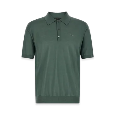PRADA Superfine Wool Polo Shirt "Green"