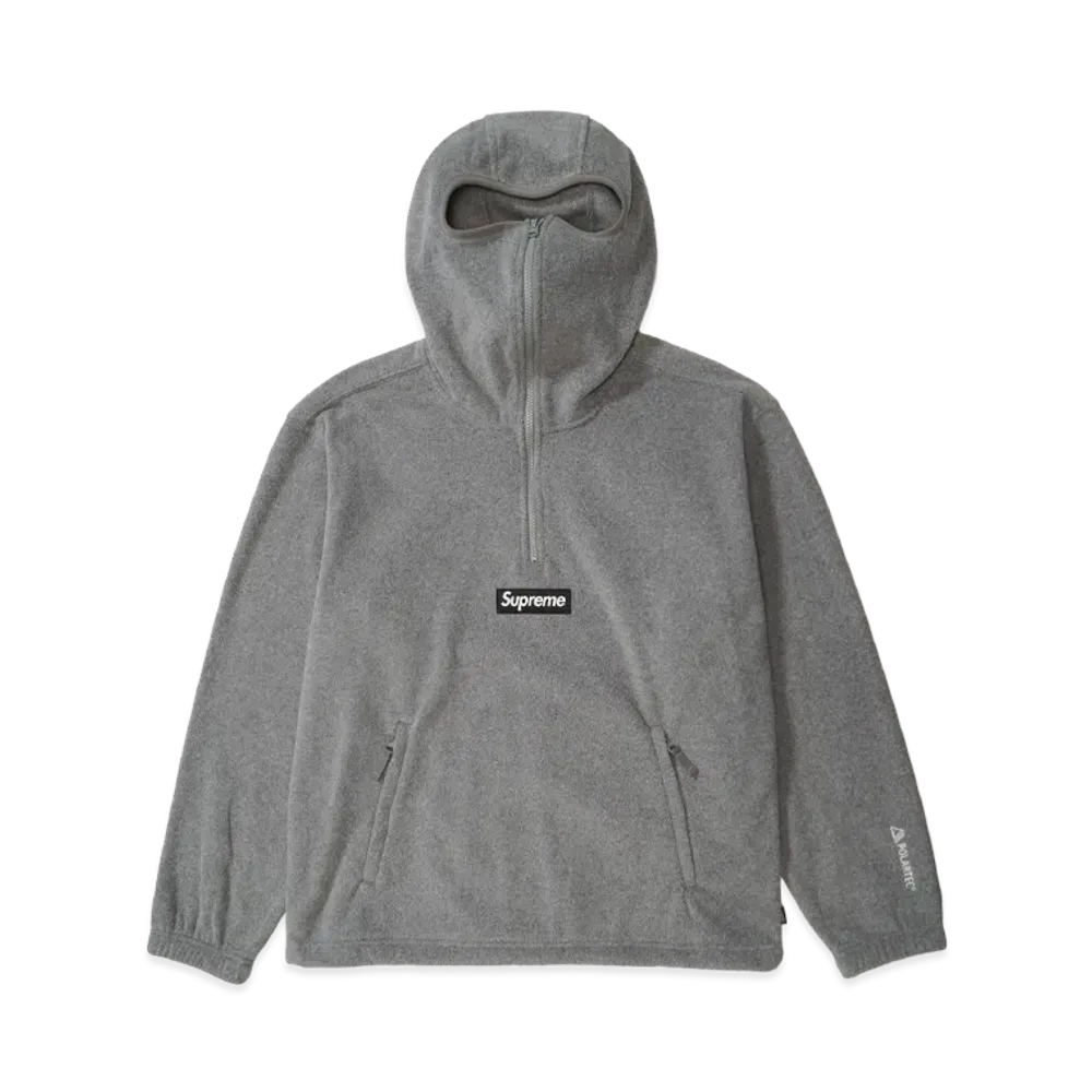 Supreme Polartec Face Mask Half Zip Hooded Sweatshirt "Grey"