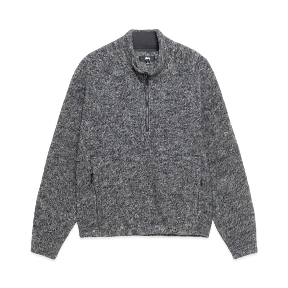 Stussy Wool Blend Sherpa Mock Neck "Black"