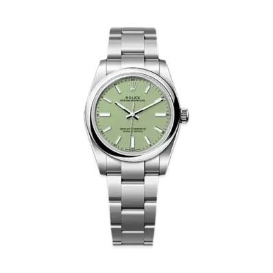 ROLEX Oyster Perpetual 34mm Oystersteel 124200 "Pistachio"