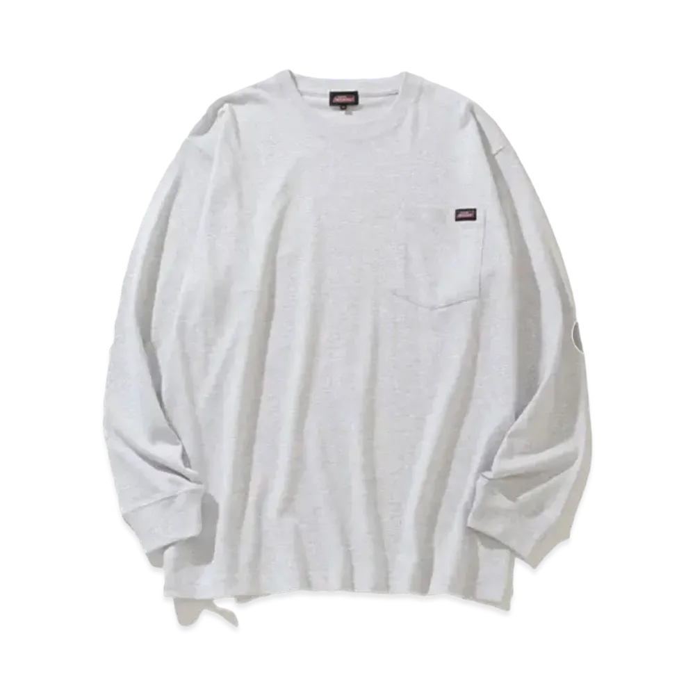Dickies Genuine Long sleeve big silhouette pocket one-point T-shirt "Ash Gray"