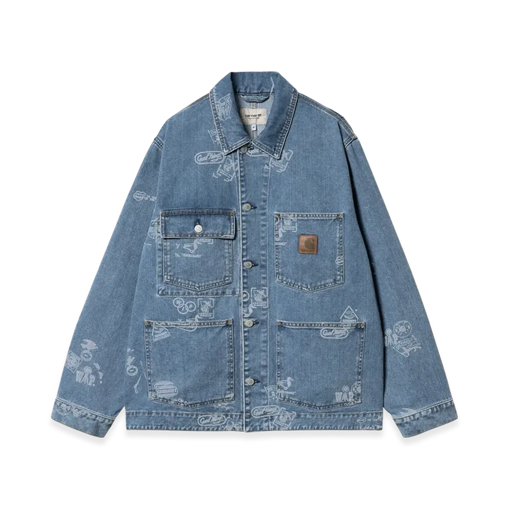 Carhartt WIP Stamp Jacket "Stamp Print Blue(Bleached)"