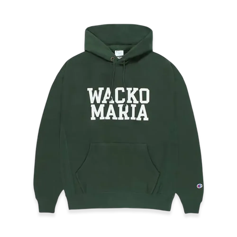 WACKO MARIA x Champion Reverse Weave Hooded Sweat Shirt "Dark Green"