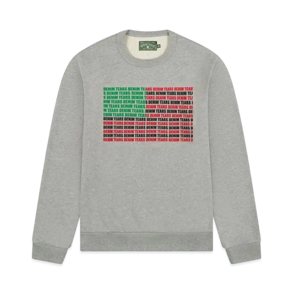 DENIM TEARS Logo Flag Crewneck "Grey"