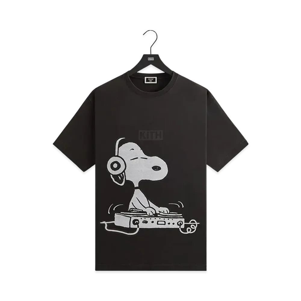 Kith x Peanuts Snoopy DJ Vintage Tee "Black"