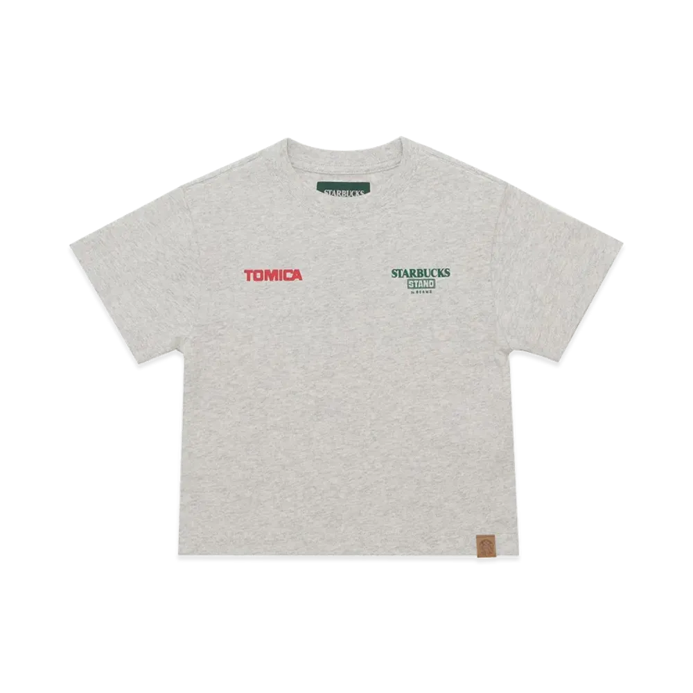 STARBUCKS STAND by BEAMS TOMICA Truck Print Kids T-Shirt B "Ash Grey"