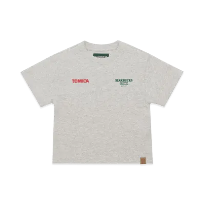 STARBUCKS STAND by BEAMS TOMICA Truck Print Kids T-Shirt B "Ash Grey"