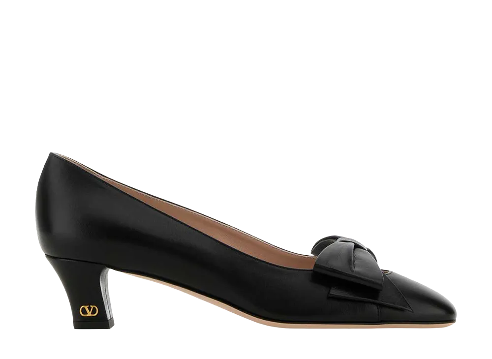 Valentino Garavani Women's Black Leather Bowow Pumps "Black"