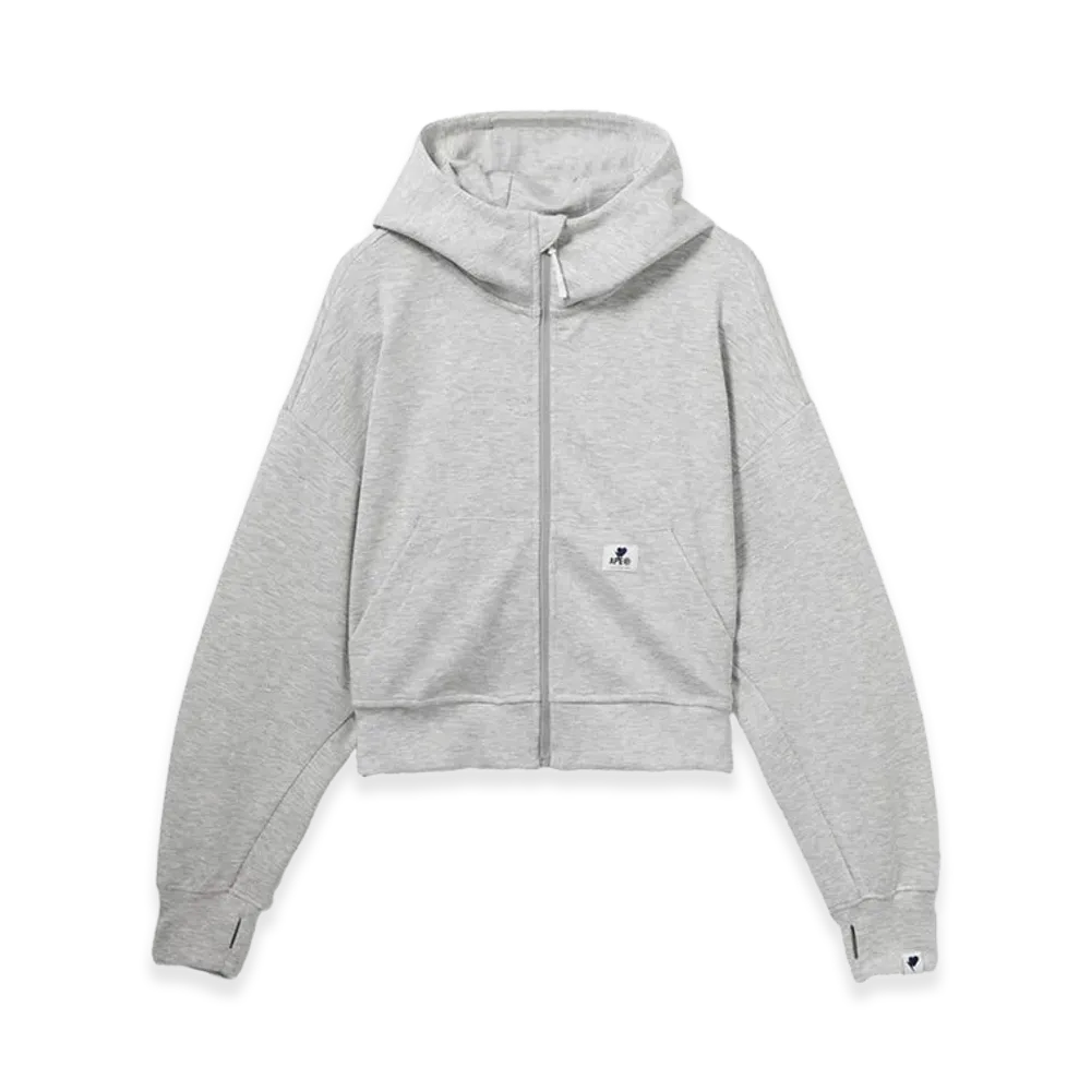 A BATHING APE Women's Crop Zip-Up Jacket "Gray"