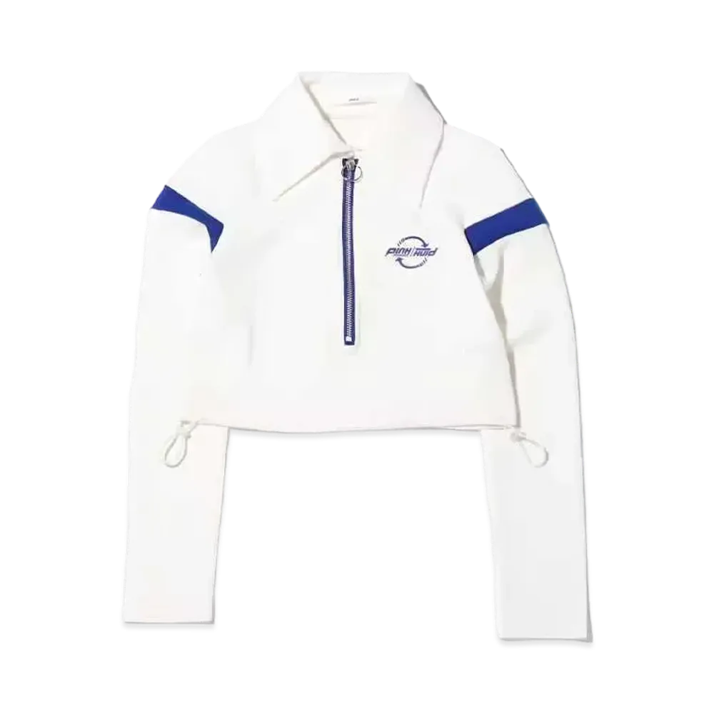 atmos pink Short Logo Zip Collar Tops "White"