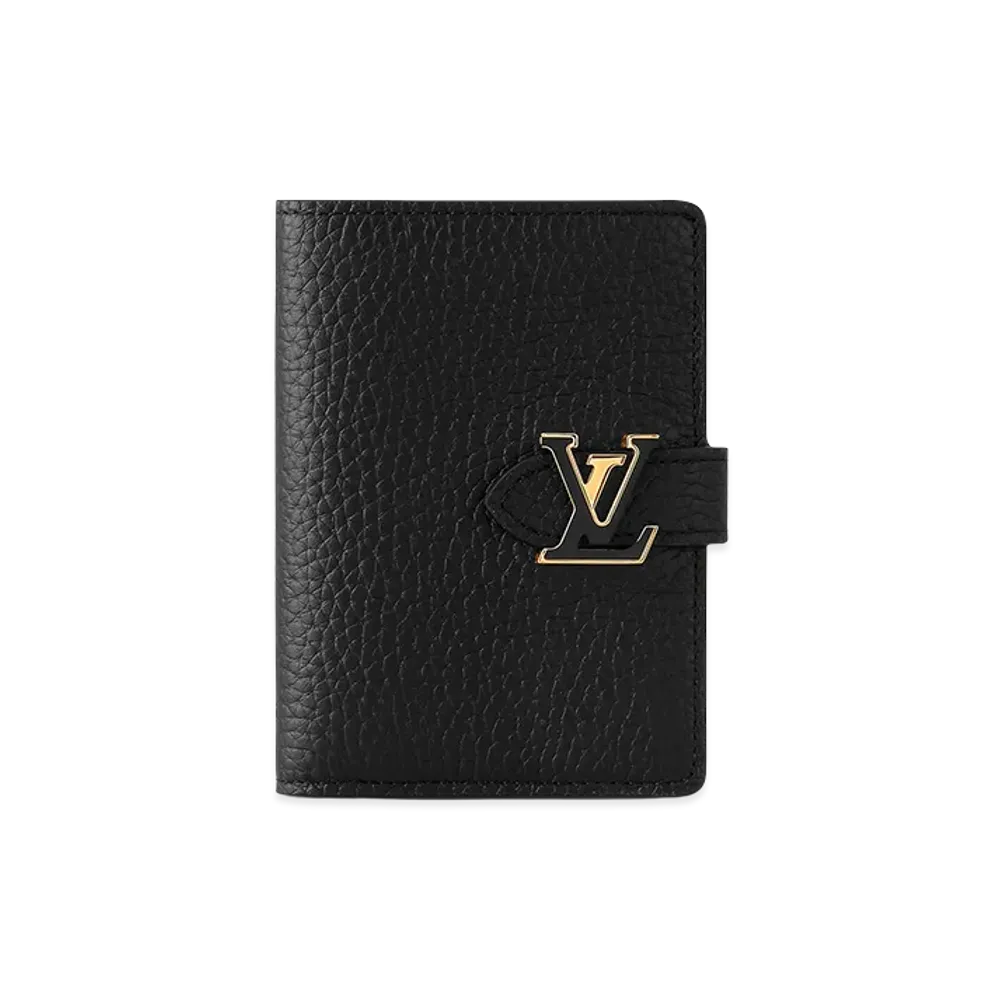 Louis Vuitton LV Vertical Compact Wallet Taurillon Leather "Noir"