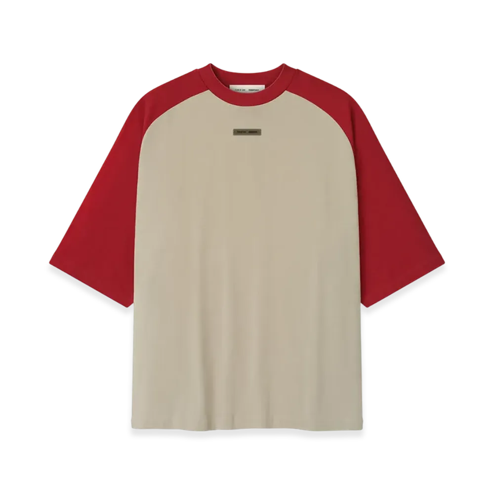 FEAR OF GOD ESSENTIALS Baseball Tee "Smoke Grey Crimson"