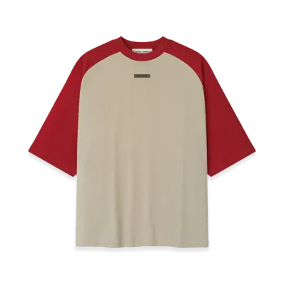 FEAR OF GOD ESSENTIALS Baseball Tee "Smoke Grey Crimson"