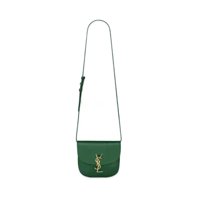 Saint Laurent Kaia Small Satchel In Lacquered Ayers "Prairie Green"