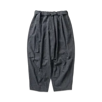 TIGHTBOOTH Seersucker Balloon Pants "Black"